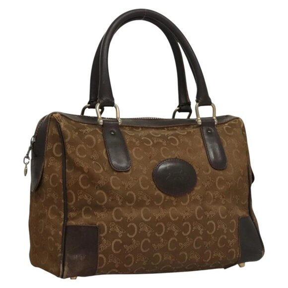 CELINE C Sulky Hand Bag Canvas Brown Gold - Picture 1 of 15